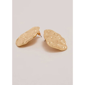 Phase Eight Gold Large Textured Circle Stud Earrings